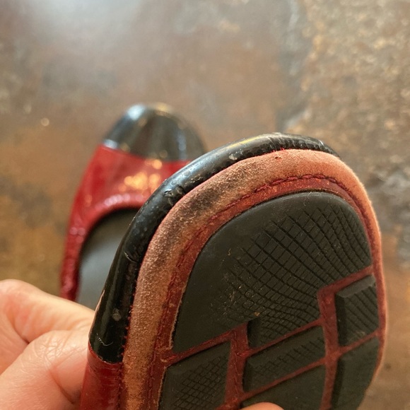 Prada Buffalo Dance Lux Ballet Flats Slip on Red& Black Size EU 37 (US 6.5) - Picture 2 of 5